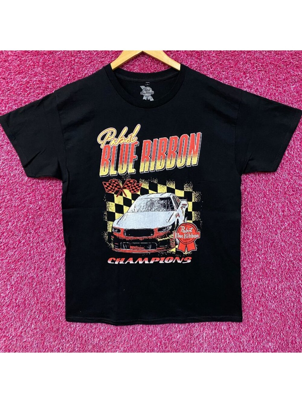 Pabst Blue Ribbon Racing Champions Graphic Promo T-Shirt Large